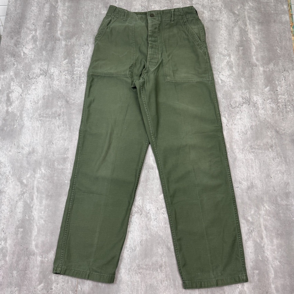 Vintage US Military OG-107 Ripstop Cotton Cargo Pants Medium 60s Fatigue Trouser